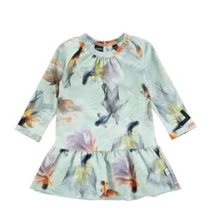 Molo Graceful Swimmers Aqua Print Dress Age 3-4